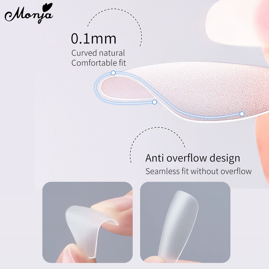 Muja Bộ 100 Móng Tay Giả Mờ Hình Vuông / Hạt Nhân Tạo Che Phủ Toàn Diện