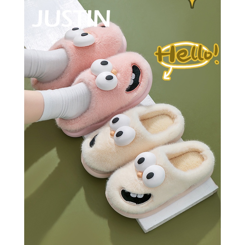 Justin Era dép lông dép bông Đế Dày dép quai hậu đế cao 2023 hot trend FMR2300J9J 41Z231010