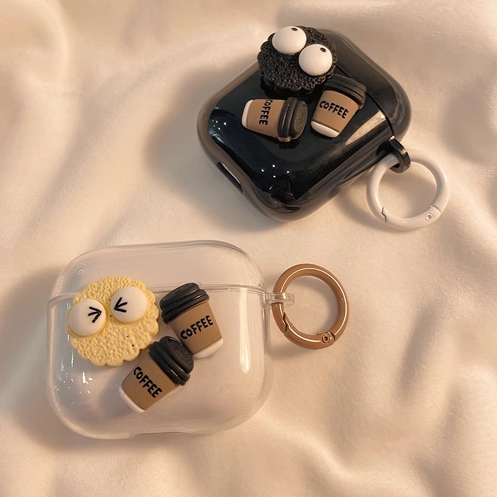 Vỏ Bảo Vệ Hộp Sạc Tai nghe không dây airpods 1 2 3 2 pro 2 Hình Búp Bê 3d Đơn Giản Dễ Thương