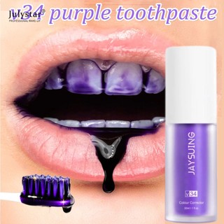 Kem đánh răng làm trắng răng v34 kem đánh răng làm trắng răng màu tím kem đánh răng smilekit màu tím kem đánh răng làm trắng răng bụi bẩn cho răng để loại bỏ răng trắng sáng màu vàng julystar