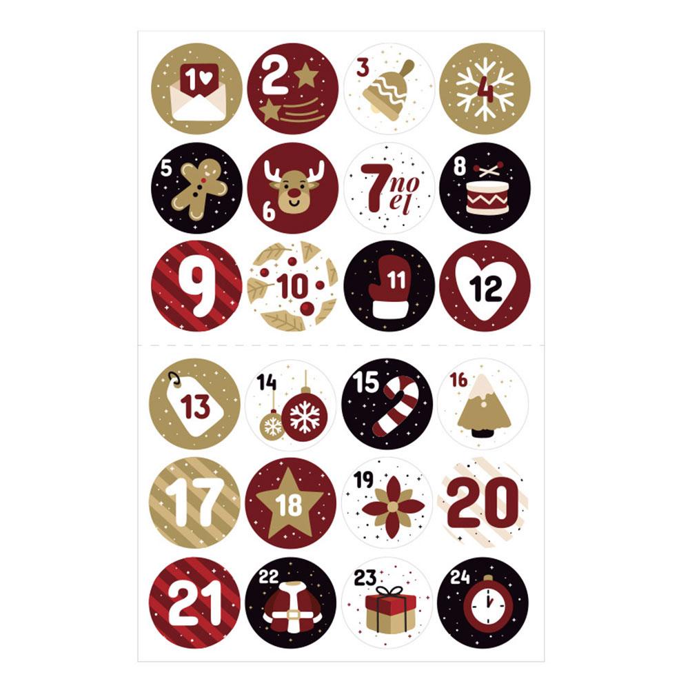 Bộ 24 Miếng Dán Hình Tròn Trang Trí Giáng Sinh e6y5