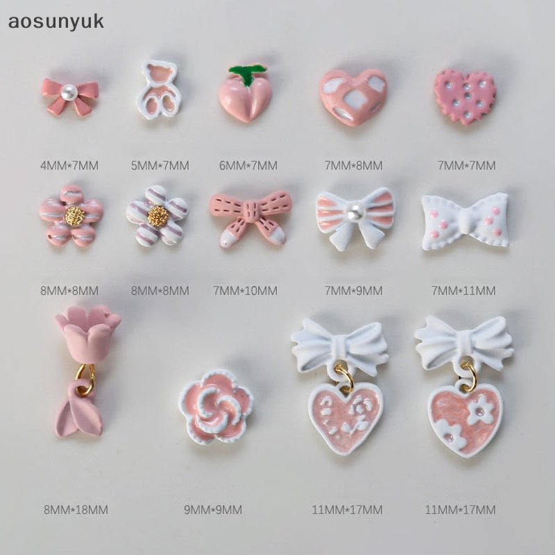 Set 5 Phụ Kiện Ruy Băng Nơ mini 3d Bằng Kim Loại Trang Trí Móng Tay