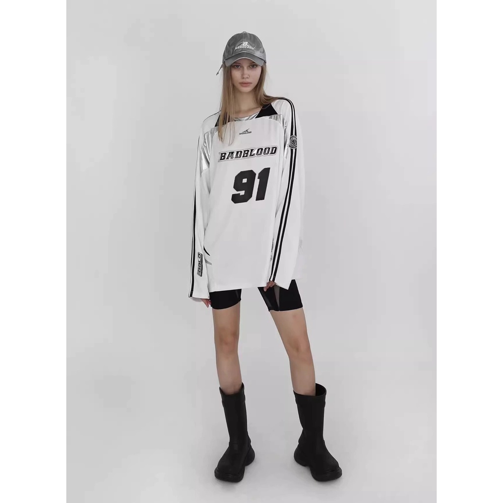 Badblood Áo Thun Dài Tay oversize Thời Trang Nữ