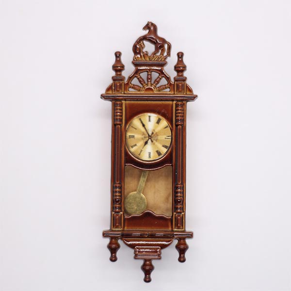 1:12 Scale Dollhouse Miniature Wooden Wall Clock Model Doll's House Furniture