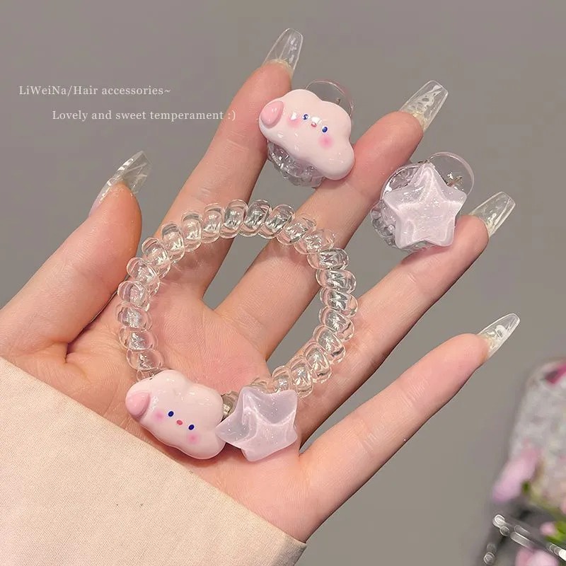 Kẹp tóc cho bé Kẹp Tóc Hình Đám Mây / Ngôi Sao / Đám Mây Màu Hồng Dễ Thương