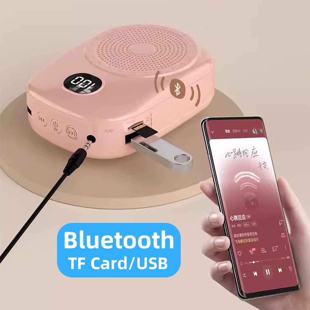 Loa Khuếch Đại Giọng Nói Không Dây 8w 4600mah Đa Năng Có Micro Cho Giáo Viên