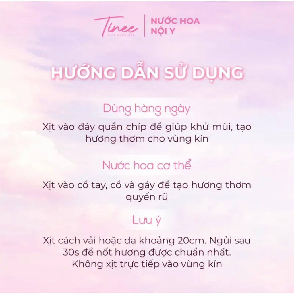 Nước Hoa Vùng Kín Vải Nội Y Tinee  Nước Hoa Vùng Kín 3 Tầng Hương 10ml