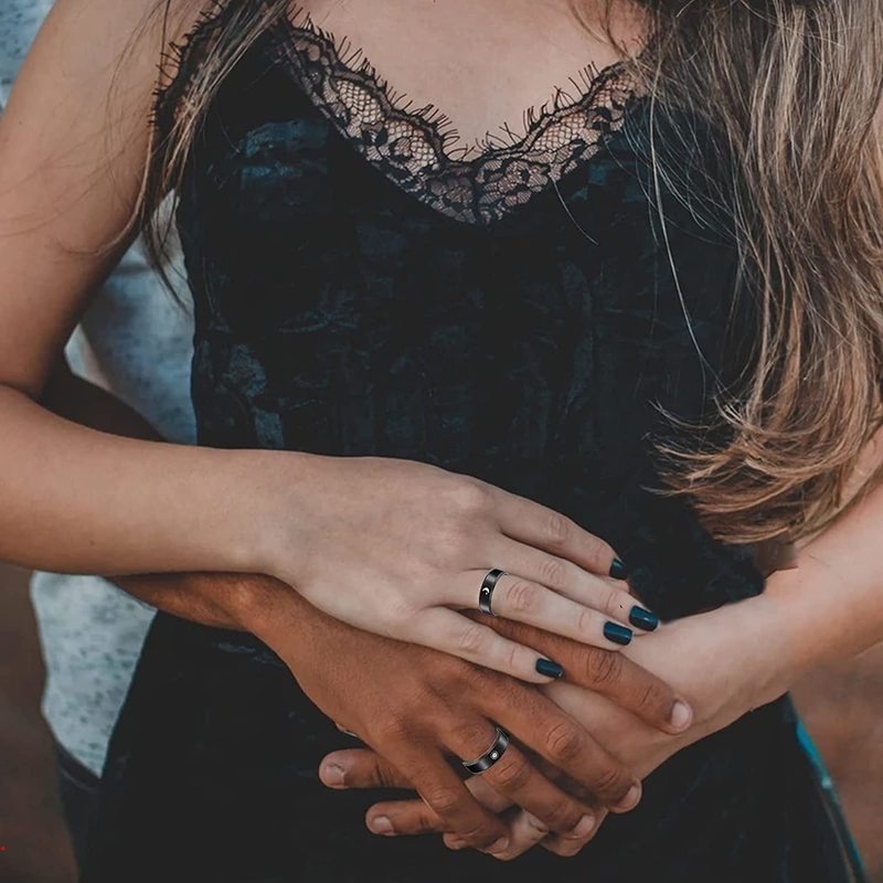 1 Nhẫn Thép Không Gỉ Hình Mặt Trăng Mặt Trời