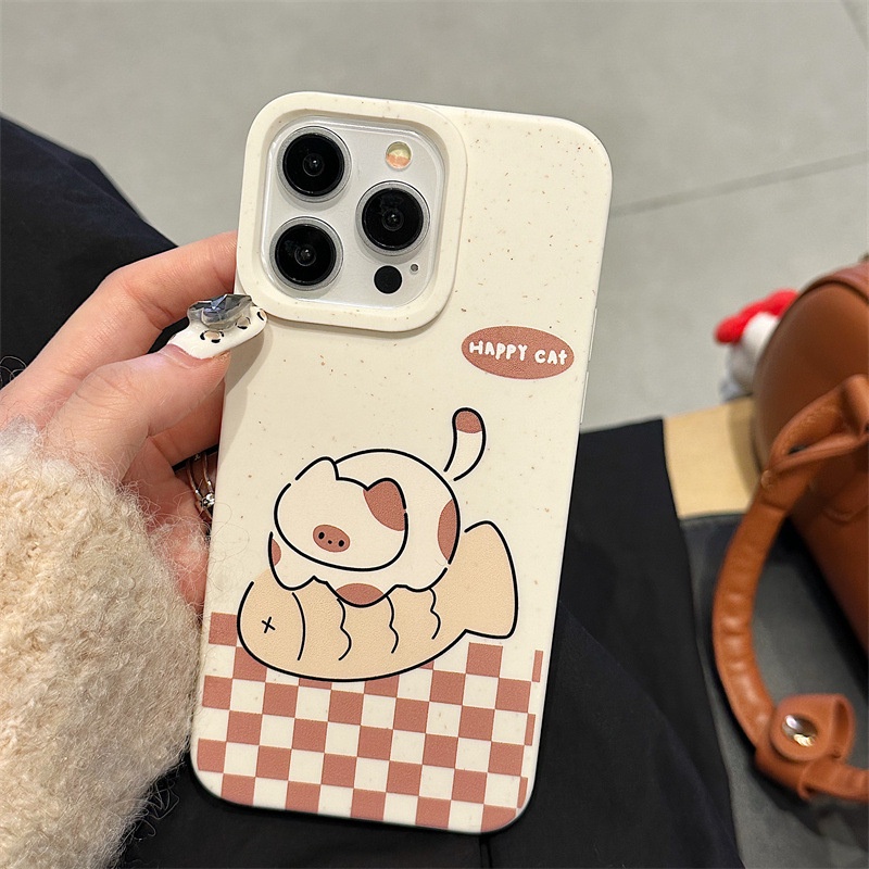 ỐP LƯNG IPHONE Hoạt Hình Ốp Điện Thoại Lúa Mì Hình Mèo Hoạt Họa Cho iphone15 / 14promax / 13 / 12 / 11 / xr / xs / x / xsmax / 6 / 7 / 8plus-RK
