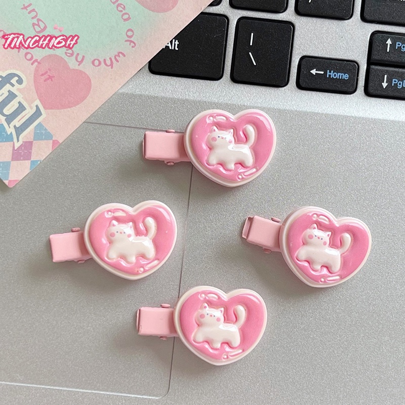 Kẹp Tóc Hình Chú Vịt / Trái Tim Màu Hồng Dễ Thương Cho Bé Gái