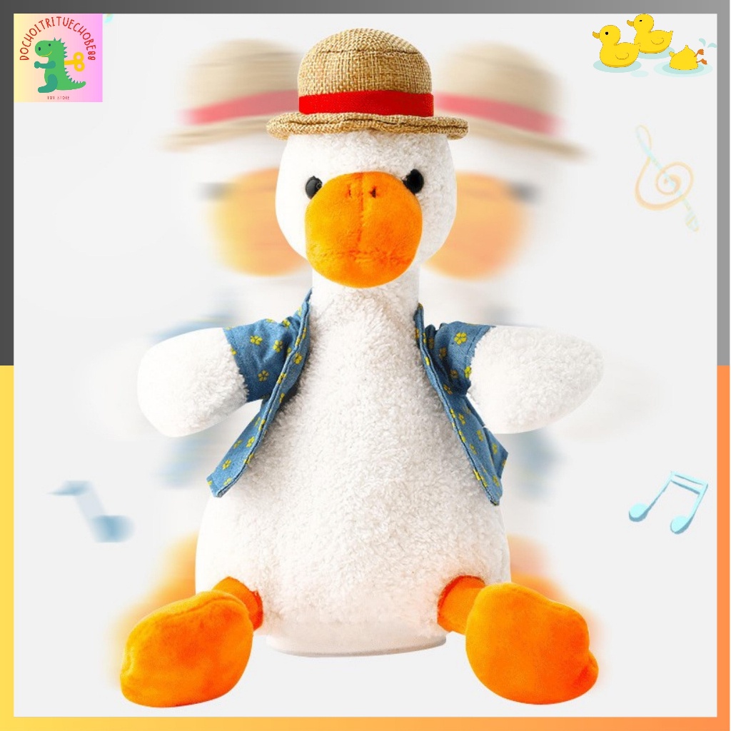 Đồ chơi vịt nhại giọng, vịt nhồi bông biết nói, vịt đồ chơi thông minh cho bé