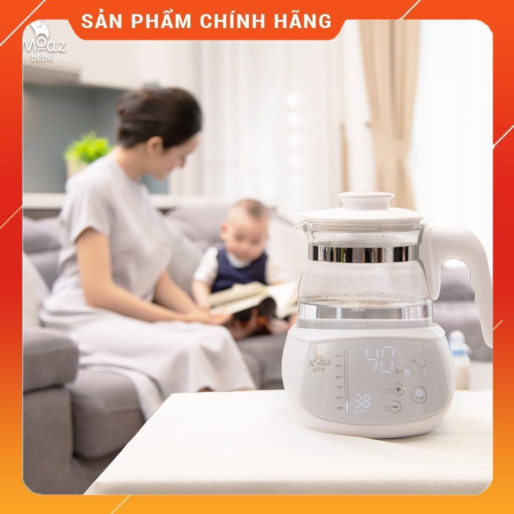 Bình đun nước pha sữa MOAZ BÉBÉ MB-002 điều chỉnh nhiệt độ, khử Clo, giữ nhiệt, Moaz Bebe mb002 - Chính hãng