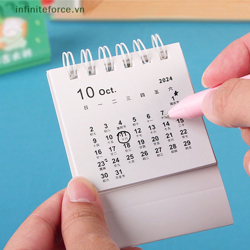 Lịch Để Bàn 2024 mini Dễ Thương Dùng Trang Trí Văn Phòng / Trường Học