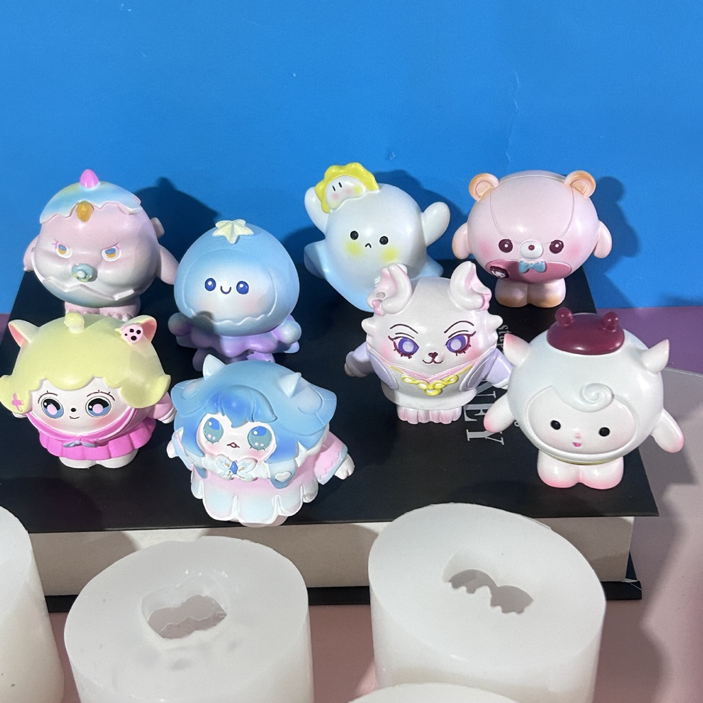 Khuôn Silicon Làm Nến Thơm Hình Búp Bê Bí Ẩn Hoạt Hình Dễ Thương Trang Trí diy