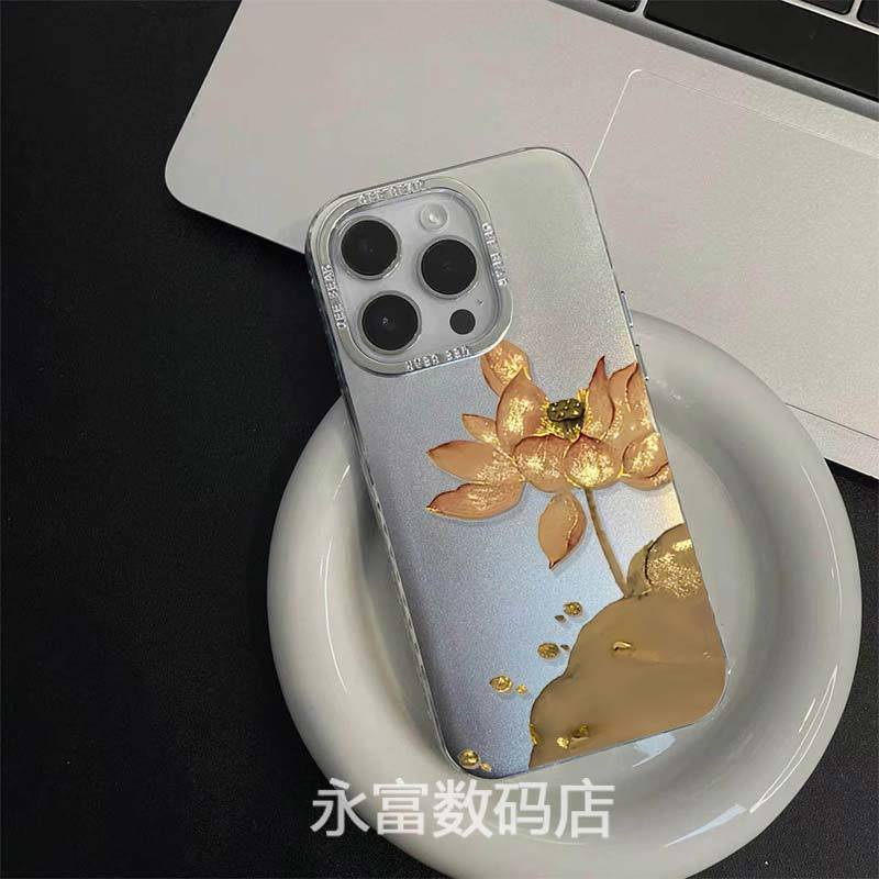 Ốp Điện Thoại Hình Hoa Sen Vàng Cho iphone 15 14 11 pro max x xr xs max 7 8 plus se 2020 12 pro max 12 mini 13 pro max