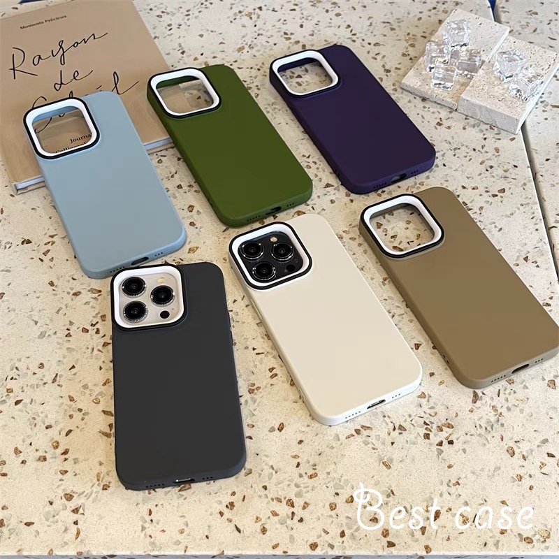 Ốp Điện Thoại Mềm Nhám Màu Trơn Đơn Giản Cho iphone 11 12 13 14 15 pro max