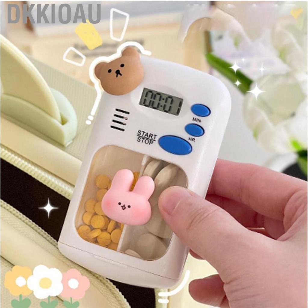 Dkkioau Container  Easy To Carry Transparent Window Strong Sealing Portable Storage Box Daily Alarms for Old People Office