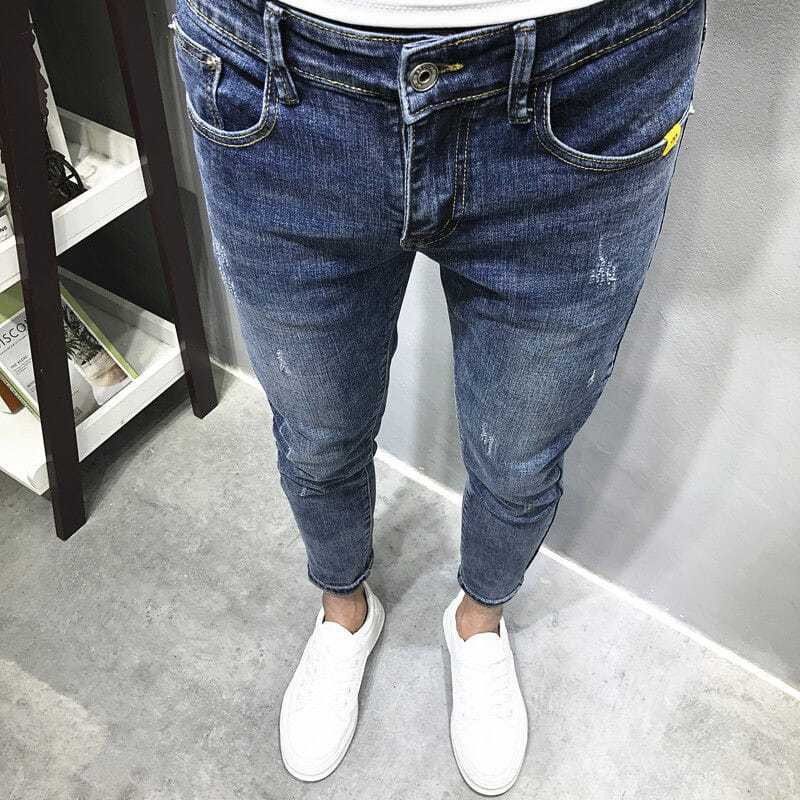 Quần Jean Ôm Dáng Co Giãn Phong Cách Hàn Quốc Thời Trang Xuân Hè Cho Nam ra7q