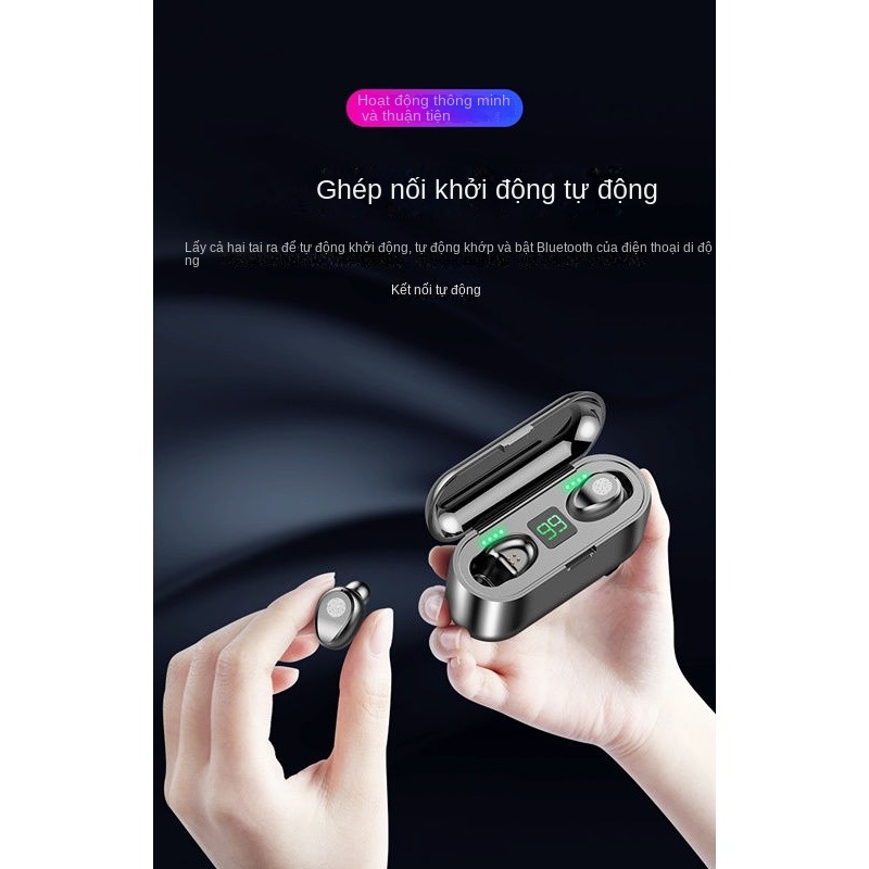 Tai Nghe Nhét Tai bluetooth Không Dây mini Màu Đen Chất Lượng Cao