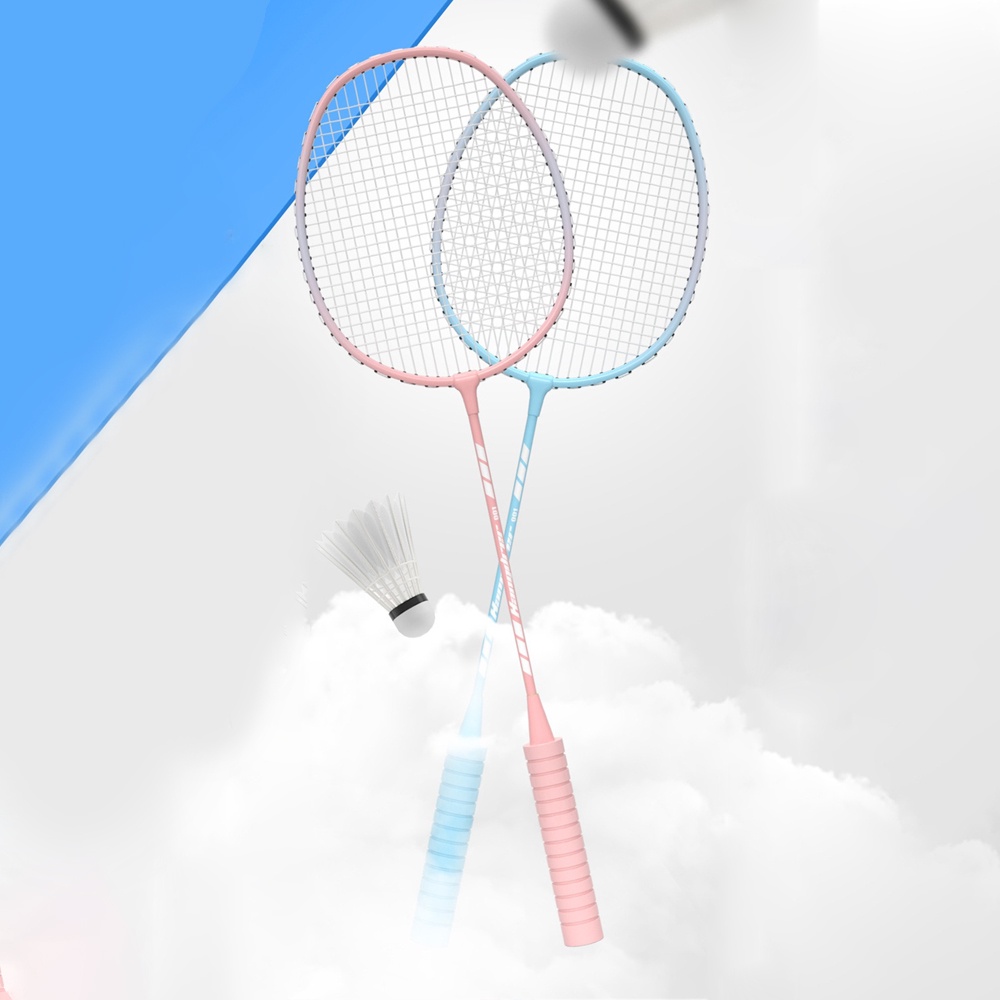 Bộ vợt cầu lông có tay cầm xốp độ đàn hồi cao cho người lớn hoạt động thể thao ngoài trời