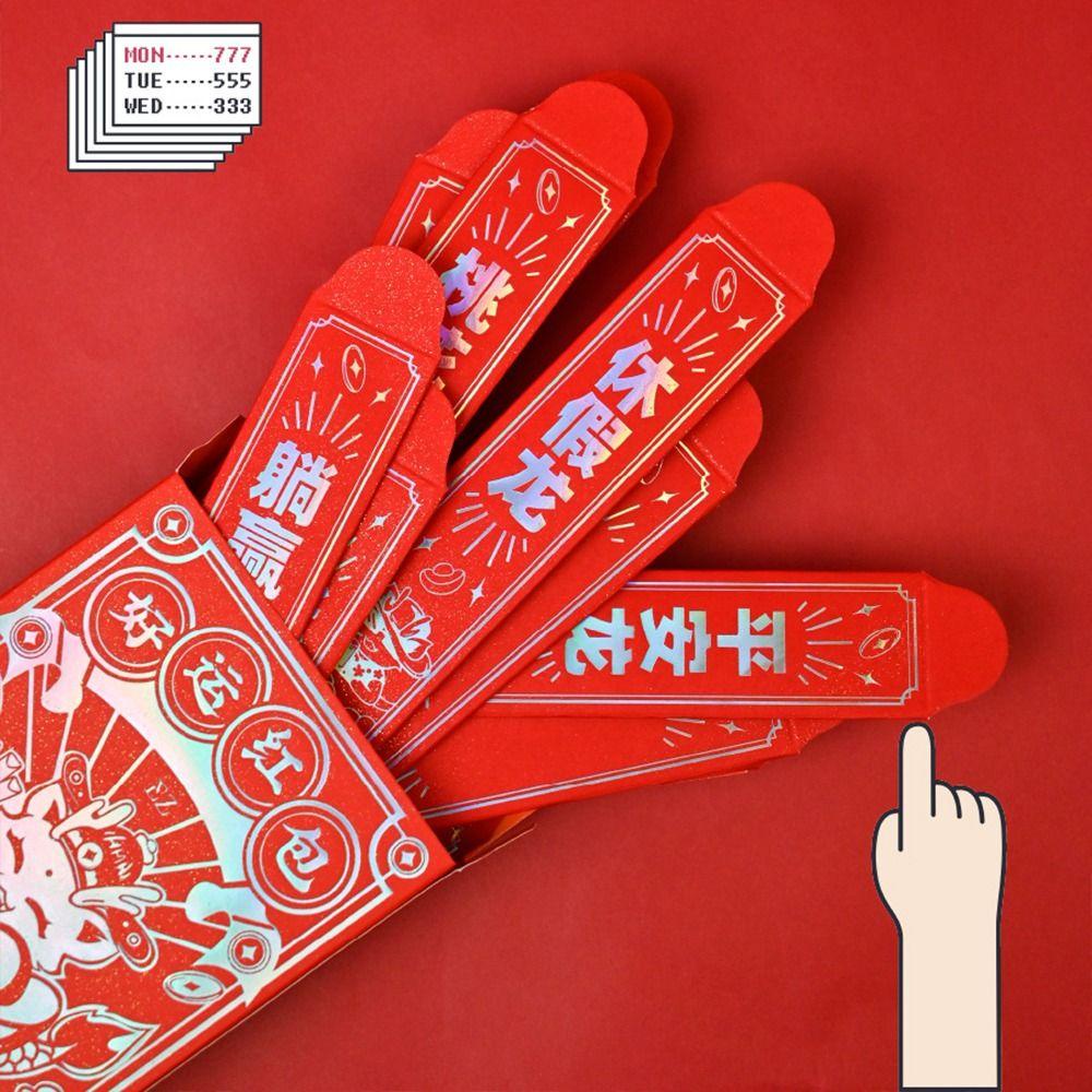 Túi Đựng Tiền Hình Quạt May Mắn Màu Đỏ May Mắn diy Đóng Gói Quà Tặng Năm Mới