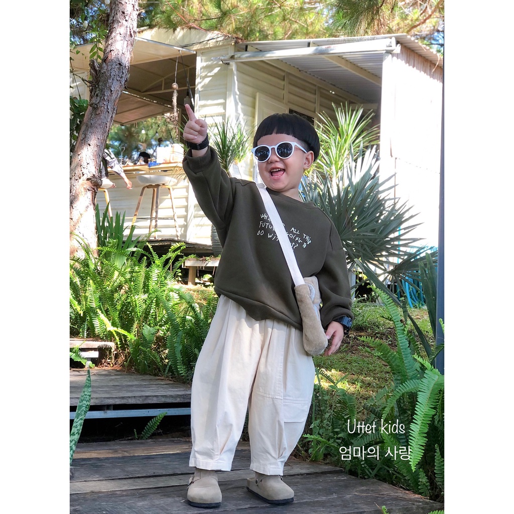 ÁO SWEATER LÓT BÔNG PHONG CÁCH HÀN QUỐC CHO BÉ GÁI VÀ BÉ TRAI RẤT ẤM 23127