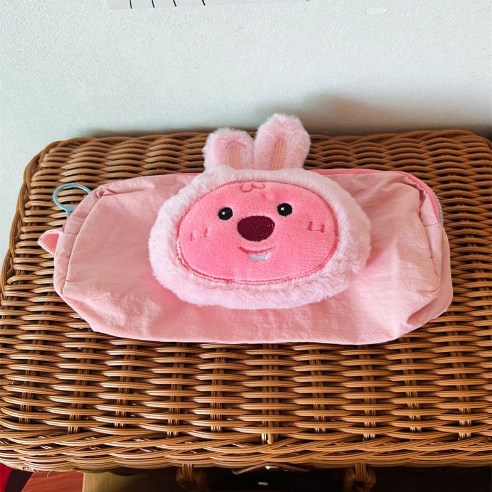 Keene Looopy Túi Đựng Bút Bằng polyester Phủ Lông Họa Tiết Hoạt Hình Dễ Thương
