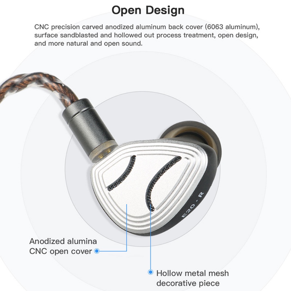 Tai Nghe Nhét Tai aoshida x letshuoer e20 hifi Có Dây 10mm Âm Thanh Sống Động + Màn Hình diaphragm