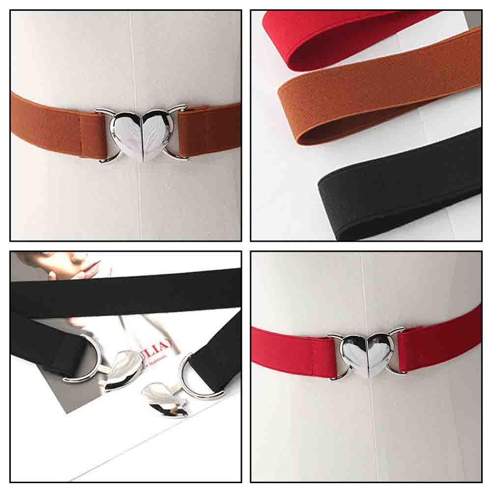 Thắt Lưng Mỏng Màu Đen Khóa Hình Trái Tim Trang Trí Đa Năng Dành Cho Bạn Nữ f3t5