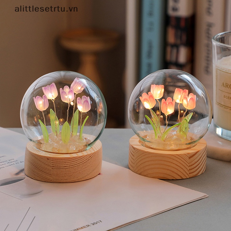 Alittlesetrtu Đèn Ngủ diy Hình Hoa tulip Sáng Tạo Dùng Làm Quà Tặng vn