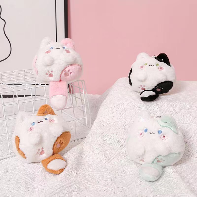 Móc Khóa Hình Mèo Nhồi Bông Mềm Mại Dễ Thương jp4