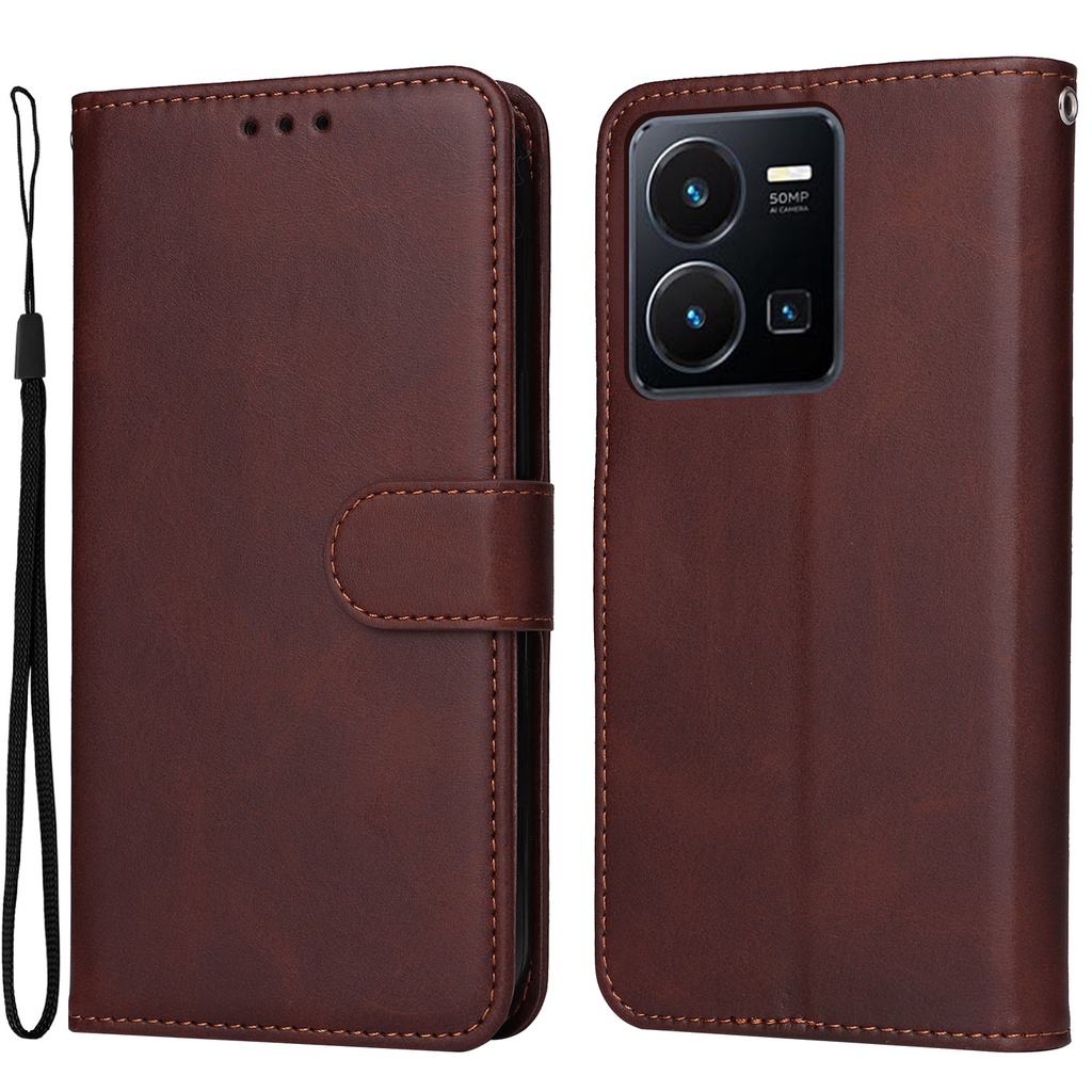 Cho Vivo Y16 Y36 Y35 Y27 Y17s Y78 Y02s Y22s Y02t V25 V25e Y02 Bao Da Điện Thoại Kiểu Ví Gập Nam Châm Có Ngăn Thẻ