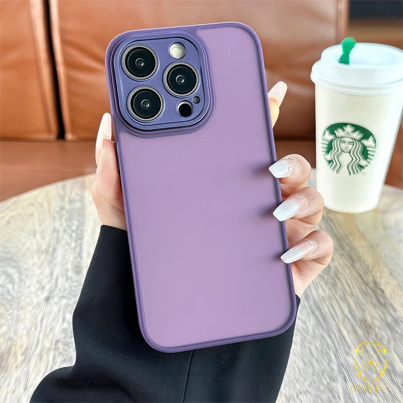 Ốp Điện Thoại Mặt Kính Chống Rơi Màu Trơn Cho iphone 15 14 13 12 11 pro max 14 pro 15 pro