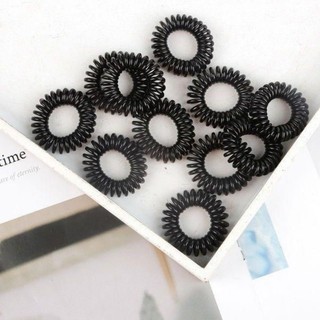 Dây Buộc Tóc Dạng Xoắn Bọc Da Màu Đen Cỡ Nhỏ Tiện Dụng