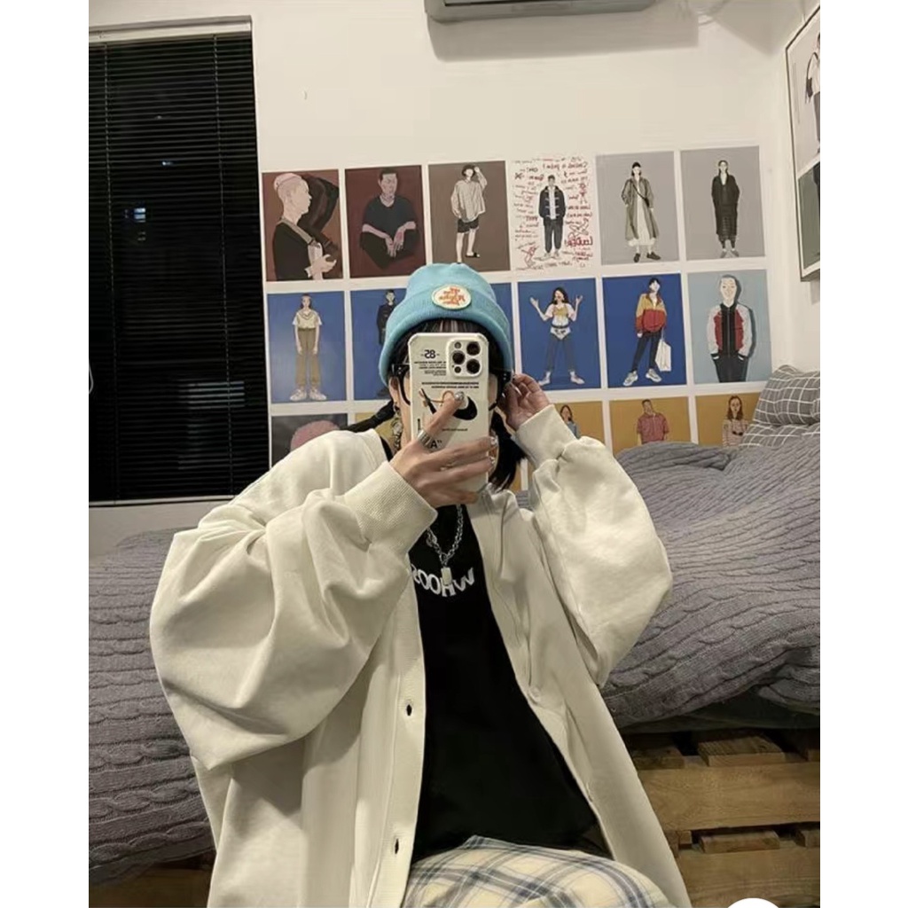 Áo khoác CADIGAN UNISEX Nam Nữ From rộng chất nỉ dày dặn siêu cute