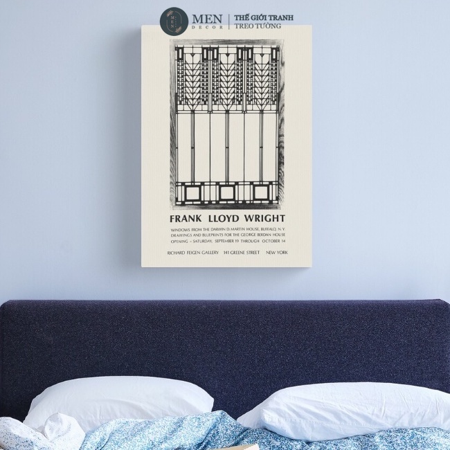 Tranh treo tường, Frank Lloyd Wright - Exhibition poster for Richard Feigen Gallery, New York, 1970 Canvas Print