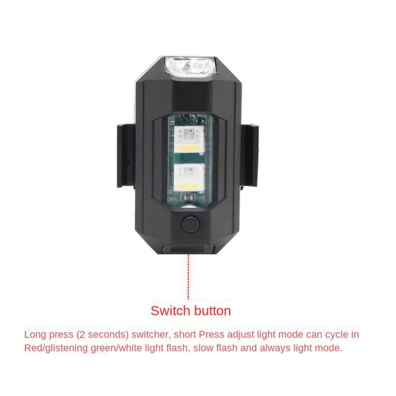 Đèn LED Nhấp Nháy Nhiều Chế Độ Màu Gắn Đôi Xe Máy Cảnh Báo - YKD