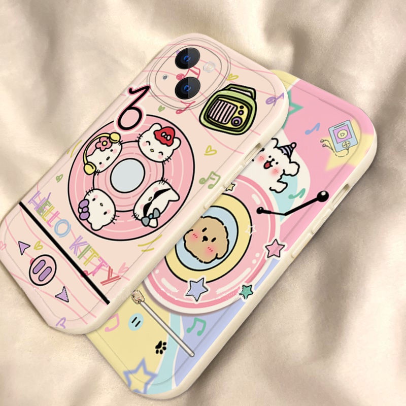 Ốp Điện Thoại silicone In Hình Mèo Âm Nhạc Cho iphone 7 7plus 8 8plus xs xr 11 12 13 14 pro plus promax