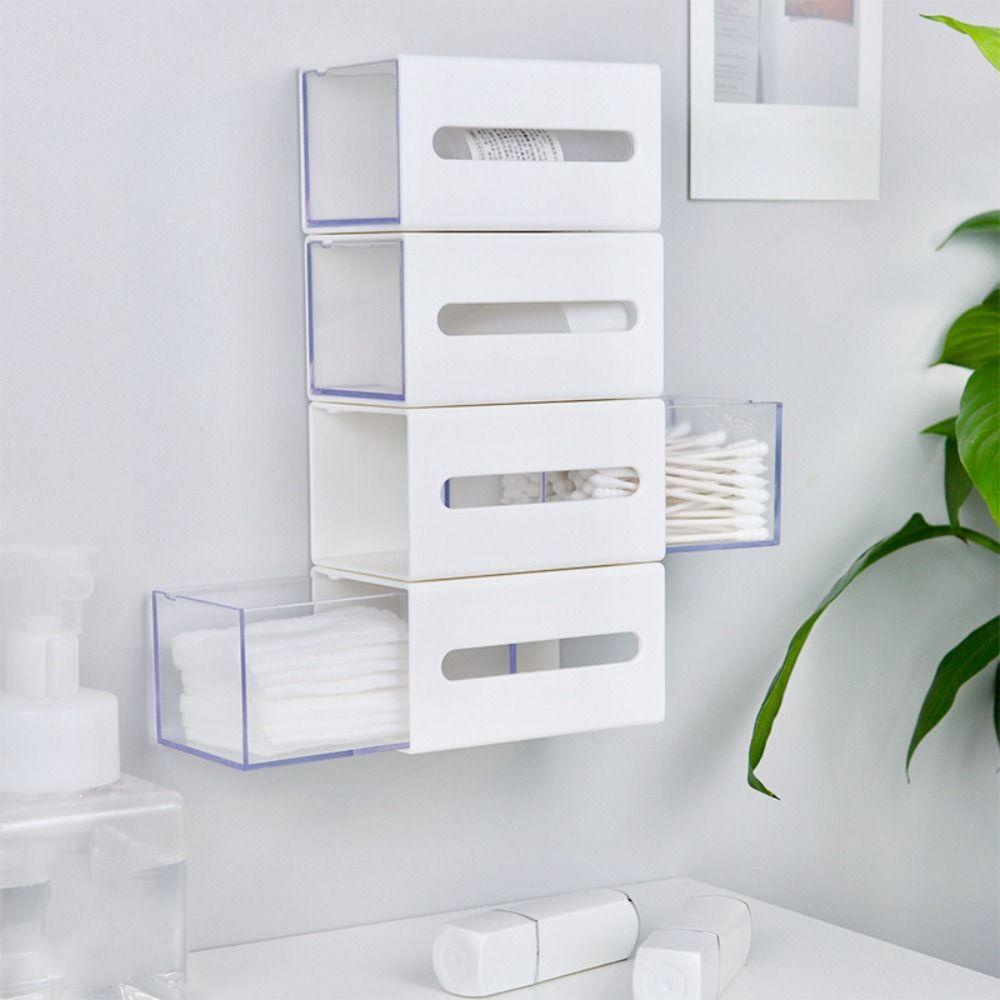 Hộp Đựng Tăm Bông cotton Gắn Tường Chống Bụi Chống Ẩm Tiện Dụng