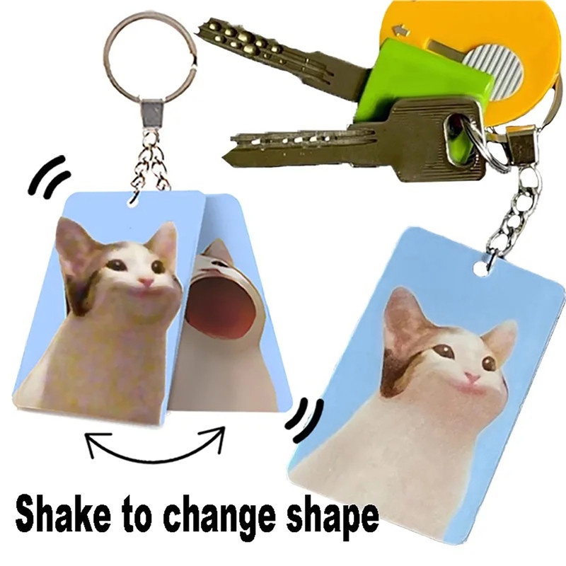 1 Móc Khóa Hình Mèo Hoạt Hình 3d Sáng Tạo