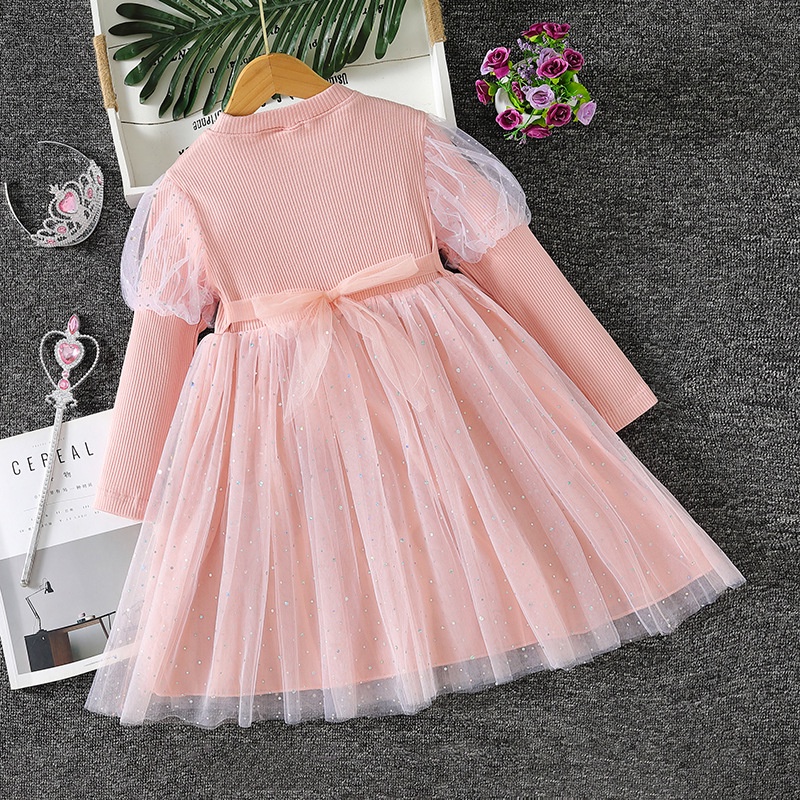 Đầm Công Chúa Dài Tay Xinh Xắn Dành Cho Bé Gái