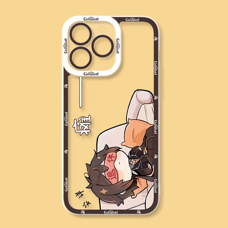Ốp lưng iphone cạnh vuông Genshin Impact Zhongli Xiao Ngủ Trên Sofa 8plus/x/xs/11/12/pro/max/plus/promax