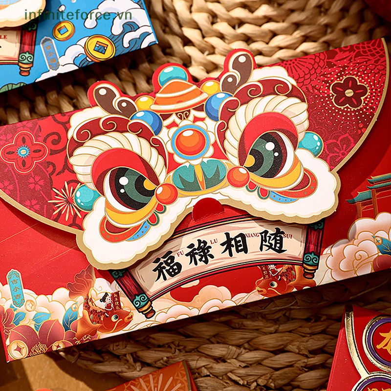 Set 4 Bao Lì Xì Đỏ May Mắn Cho Năm Mới 2024