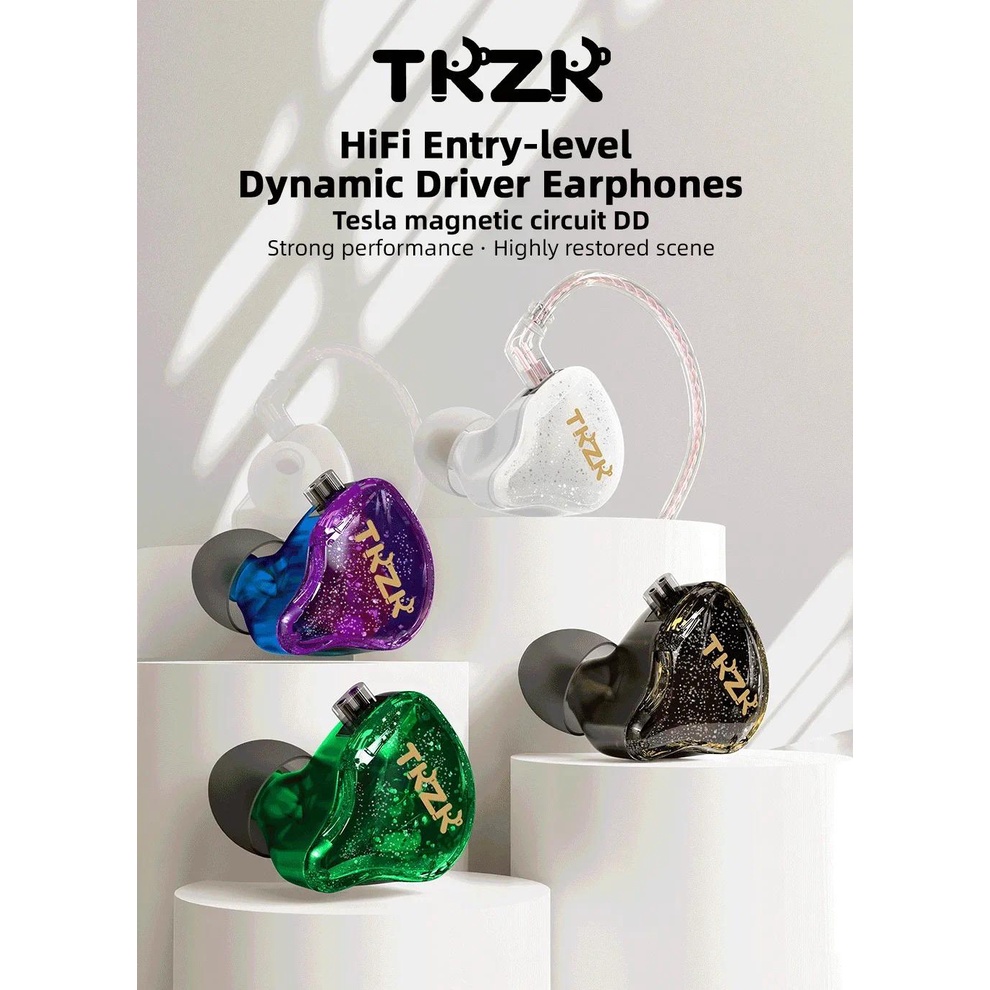 Tkzk Tai Nghe Nhét Tai tk01 Mạ Vàng 2pin Âm Thanh Nổi Bật dd