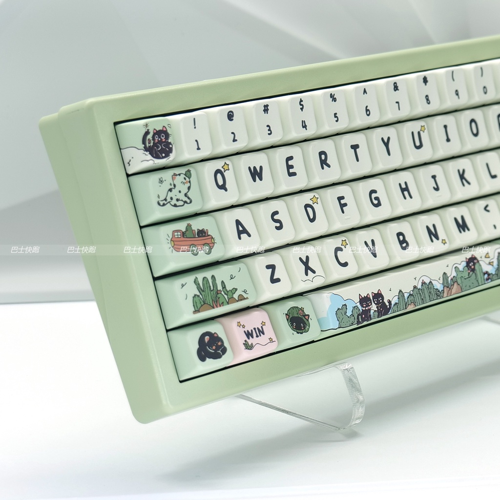 Cactus Cat Keycaps MDA Profile dễ thương PBT Dye Sub Bàn Phím Cơ Keycap