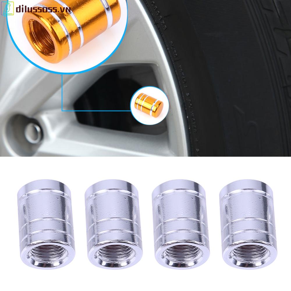 Bộ 4 Nắp Van Bánh Xe Hơi / Xe Máy Bằng Hợp Kim Nhôm Nhiều Màu