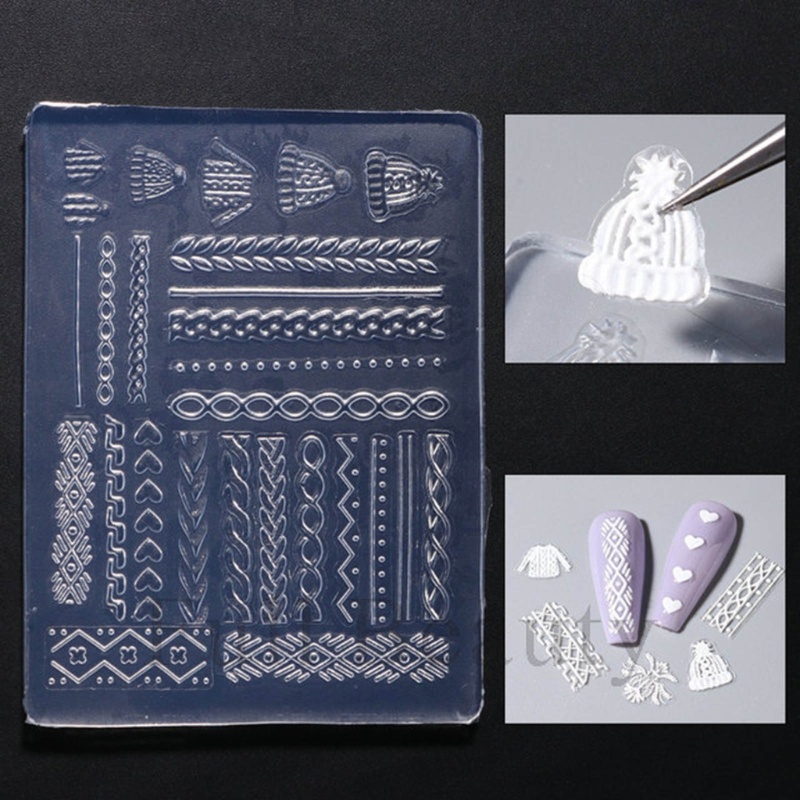 Khuôn silicone Tạo Hình Dập Nổi Trang Trí Móng Tay 3d