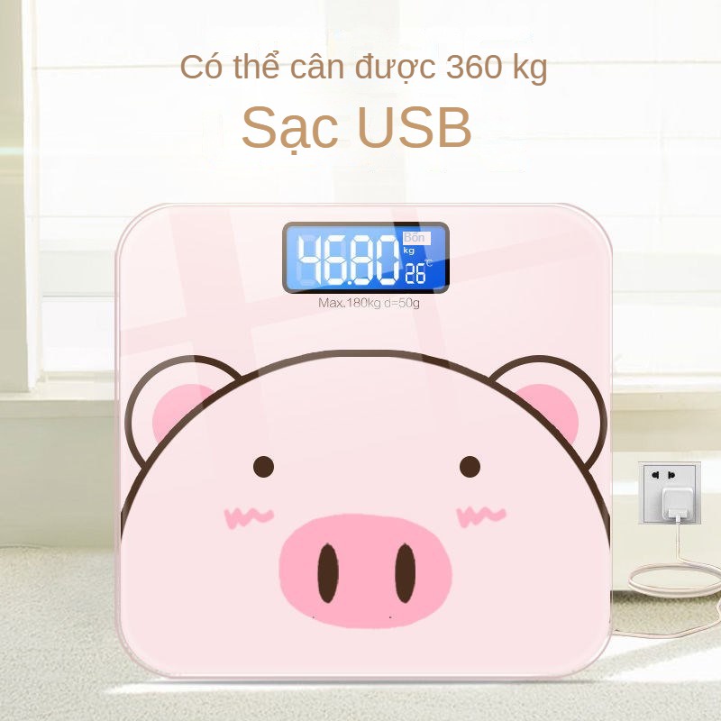 Cân Điện Tử Hình Chú Heo Hồng Dễ Thương