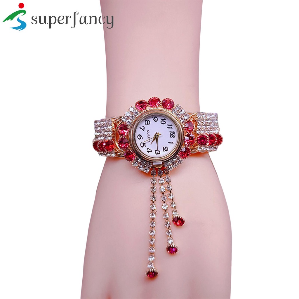 Đồng Hồ Mặt Tròn Đính Đá Lấp Lánh Toàn Diện