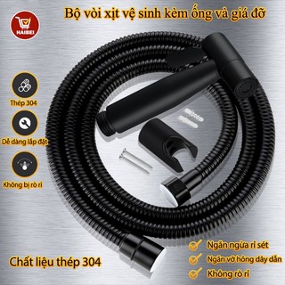 VÒI XỊT TOILET INOX 304 MÀU ĐEN Bộ Vòi Xịt Vệ Sinh và Dây INOX 304  và cài xịt NƯỚC MẠNH có video